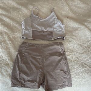 White and Tan Athletic Set
